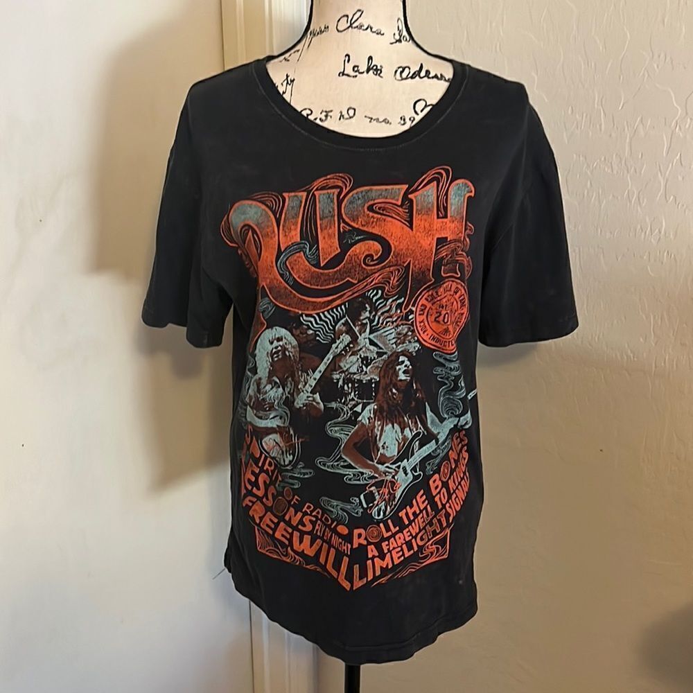 Rush Faded Distressed Black 2013 Hall Of Fame Museum Graphic Shirt